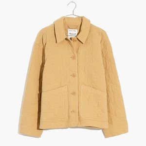 Madewell Yellow Quilted Lightspun Cropped Shirt-Jacket